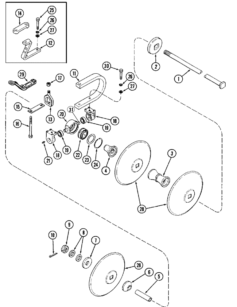 Схема запчастей Case IH 3950 - (9-13) - CUSHION DISK GANG, 7-1/2 INCH SPACING (09) - CHASSIS/ATTACHMENTS