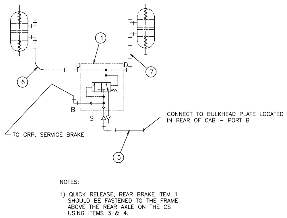 Схема запчастей Case IH FLX3510 - (07-005) - PARKING BRAKE GROUP Pneumatics