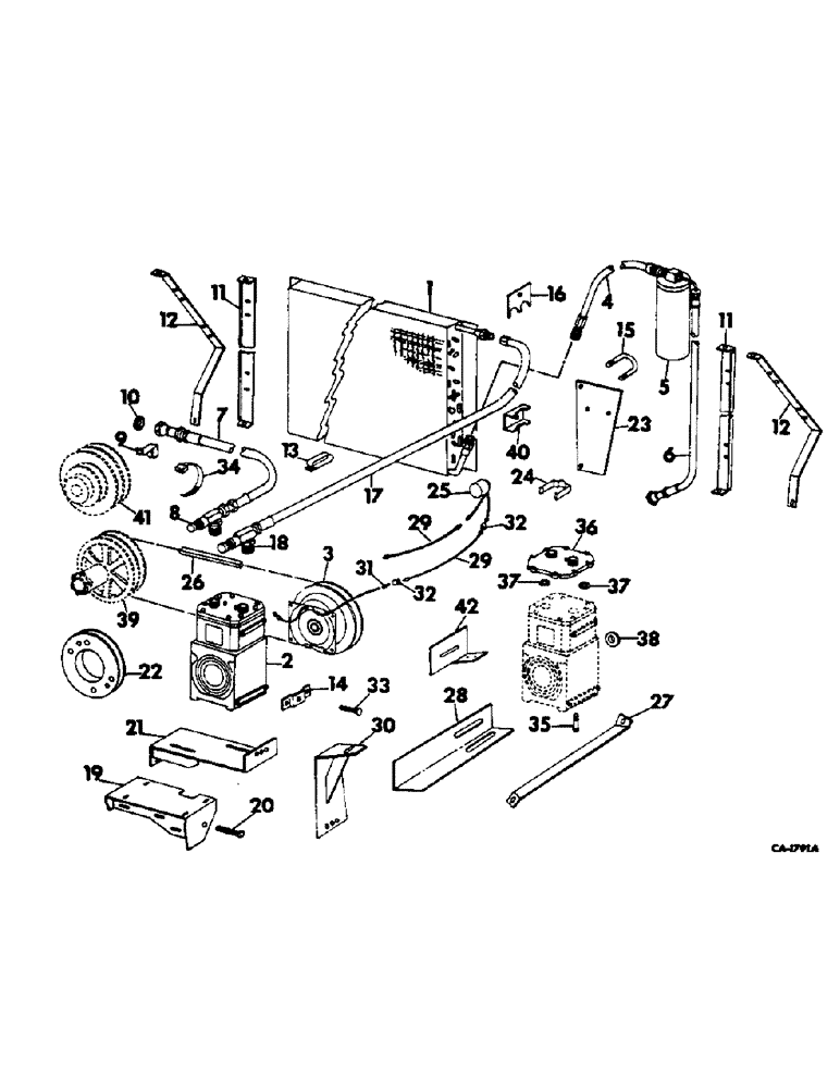 Схема запчастей Case IH 815 - (N-12) - PARTS, ACCESSORIES AND ATTACHMENTS, AIR CONDITIONING COMPRESSOR AND CONDENER S/N 3452 AND ABOVE Accessories & Attachments