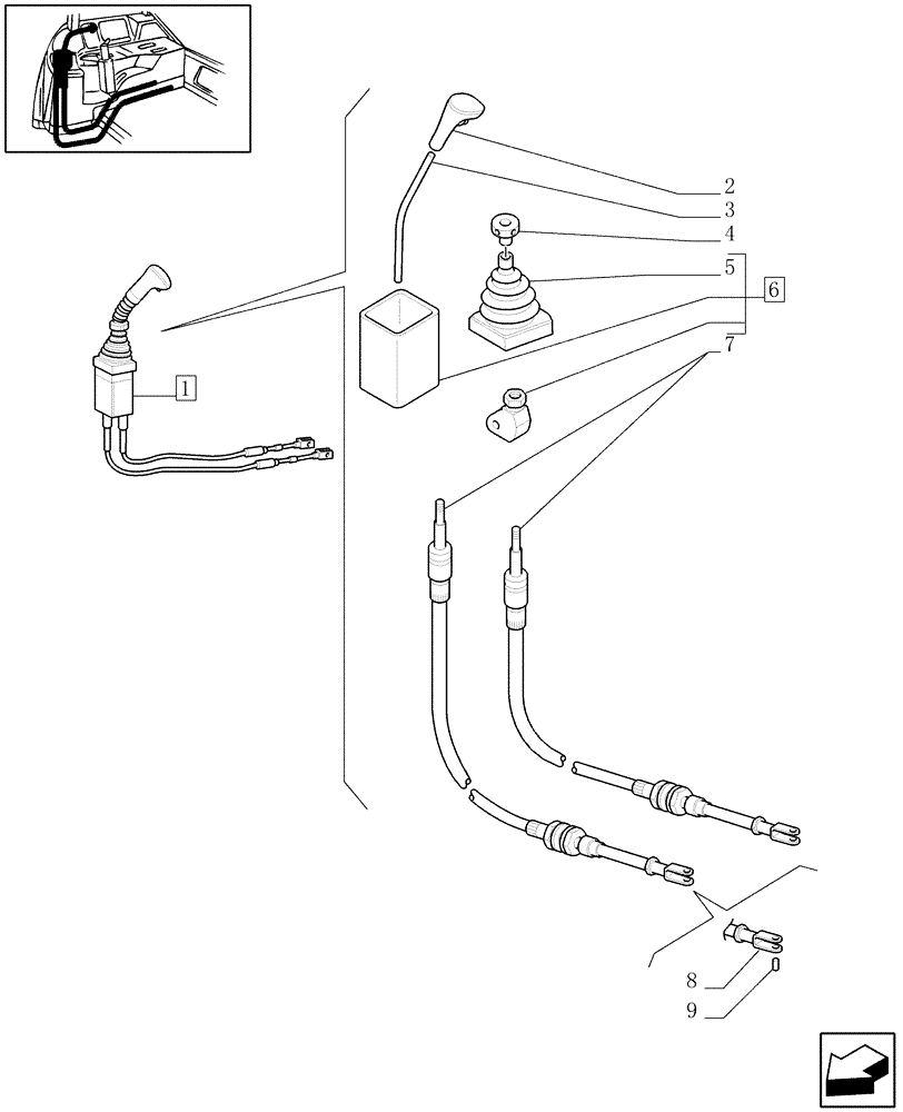 Схема запчастей Case IH JX1070C - (1.92.82/07[01]) - (VAR.124-125-157-159) 2 CONTROL VALVES WITH JOYSTICK - JOYSTICK - C5462 (10) - OPERATORS PLATFORM/CAB