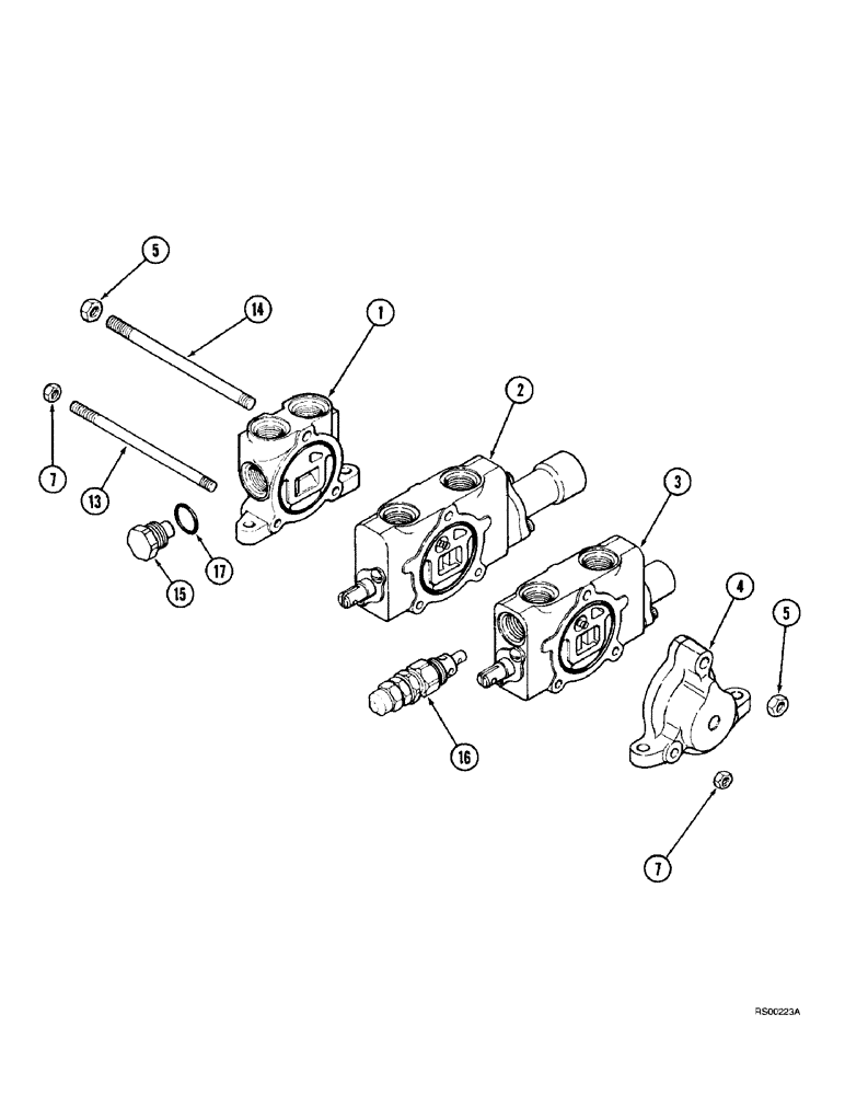 Схема запчастей Case IH L550 - (8-056) - CONTROL VALVE - 2 FUNCTION (C/CX70 - C/CX100) (08) - HYDRAULICS