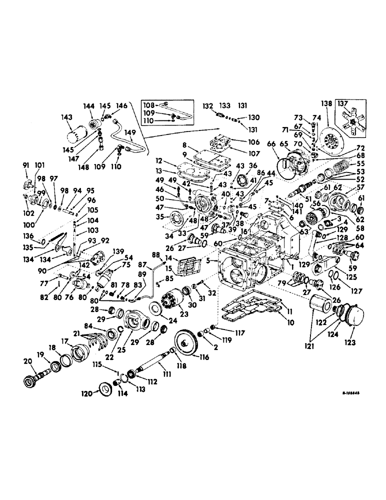 Схема запчастей Case IH 544 - (B-02) - POWER TRAIN, HYDROSTATIC DRIVE AND RELATED PARTS (03) - POWER TRAIN