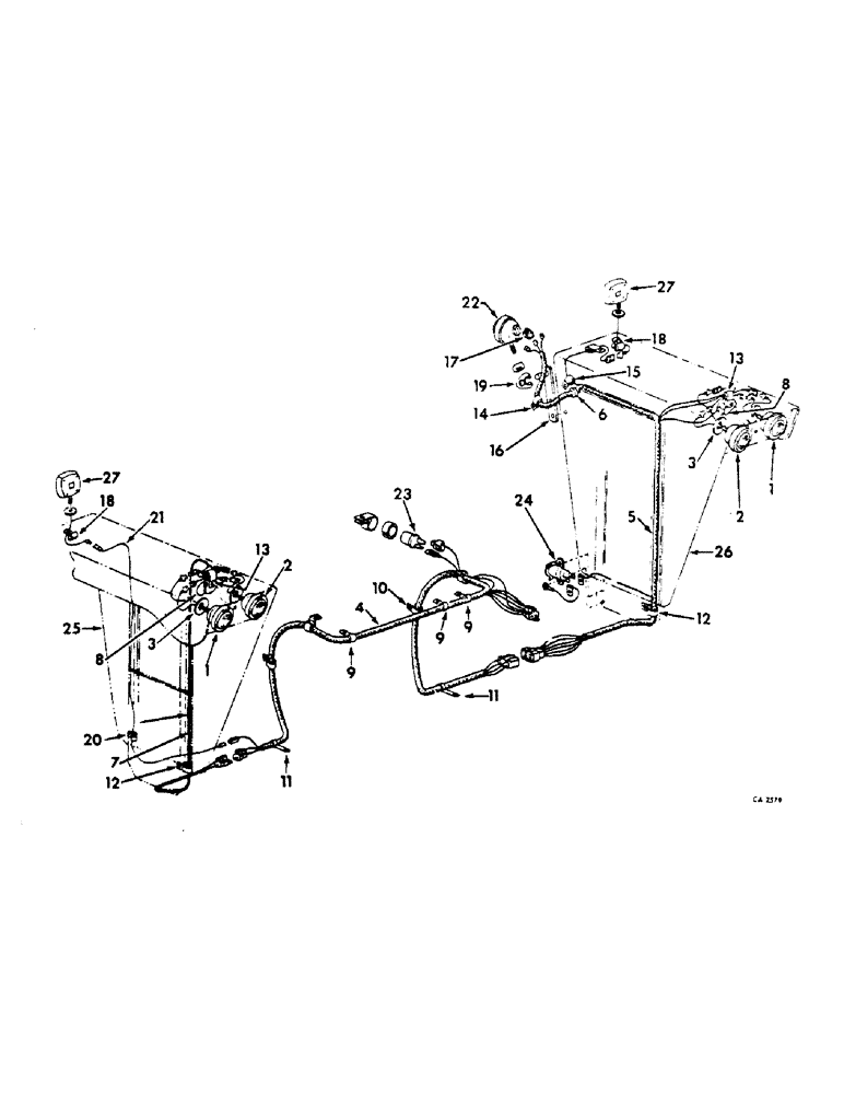 Схема запчастей Case IH 544 - (G-27) - ELECTRICAL SYSTEM, ELECTRIC LIGHTING FOR DELUXE FLAT TOP FENDERS (06) - ELECTRICAL SYSTEMS