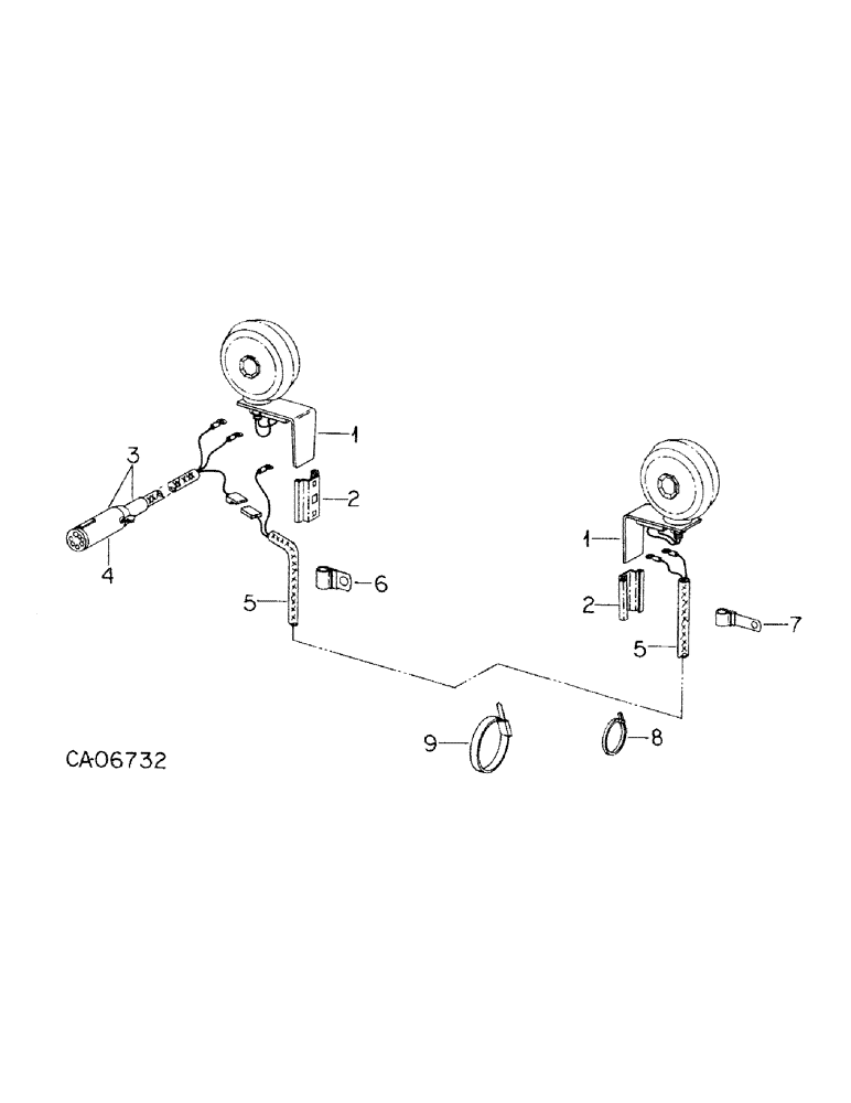 Схема запчастей Case IH 241 - (A-45) - FLASHING WARNING LIGHT ATTACHMENT (55) - ELECTRICAL SYSTEMS