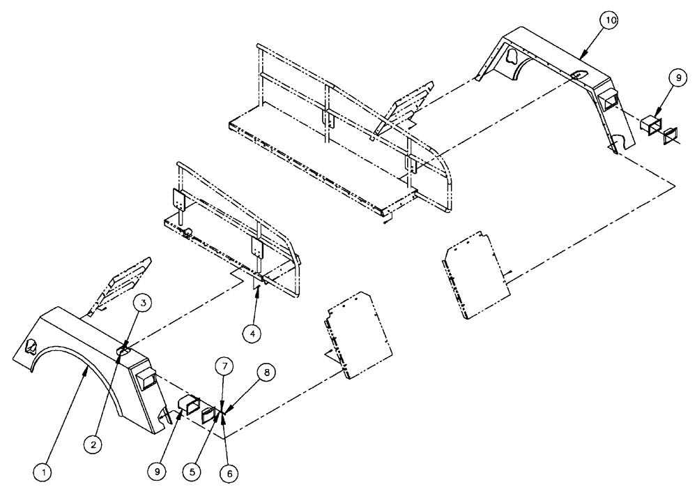 Схема запчастей Case IH FLX4375 - (04-013) - FENDERS, FRONT, 4 WHEEL Frame & Suspension