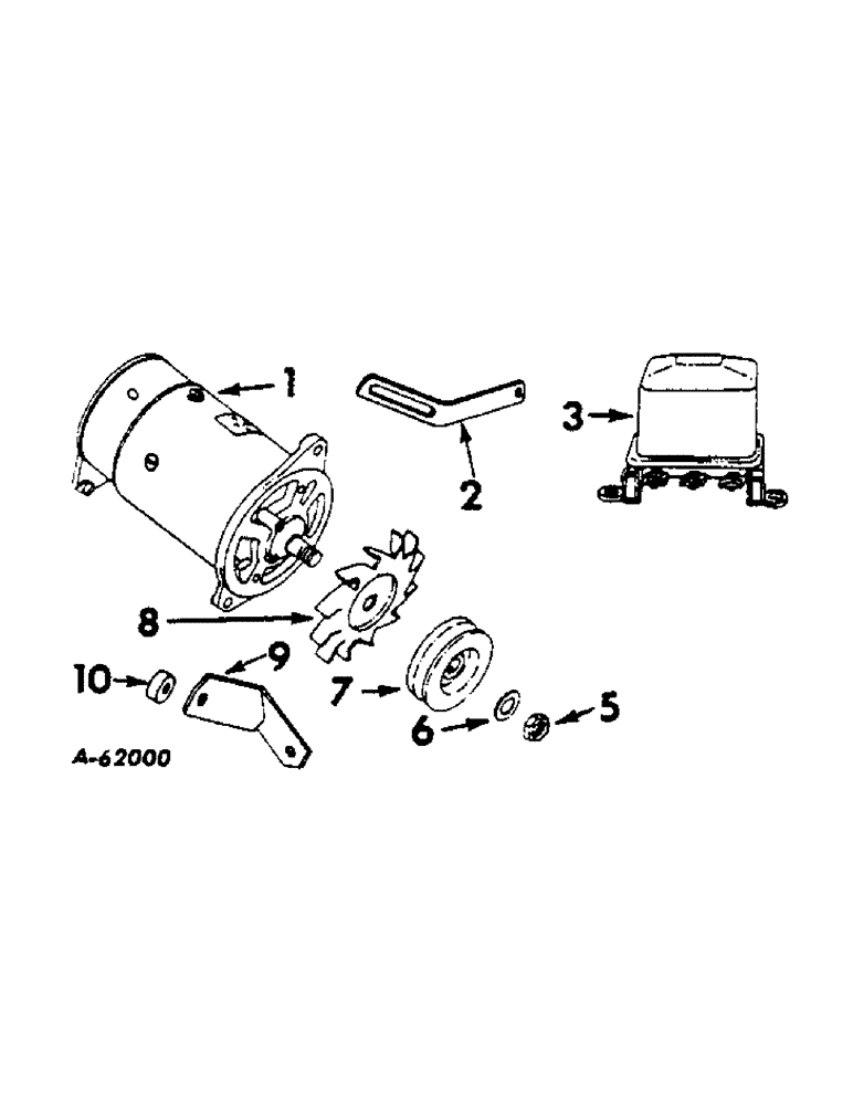 Схема запчастей Case IH 414 - (380) - ELECTRICAL SYSTEM, GENERATOR AND CONNECTIONS, 414, UP TO S/N CH812E, 420, UP TO S/N CH1371E (55) - ELECTRICAL SYSTEMS