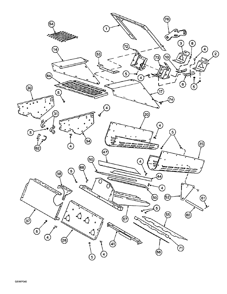 Схема запчастей Case IH 1800 - (9A-03A) - BRUSH ROLL FRAME, LOW PROFILE (13) - PICKING SYSTEM