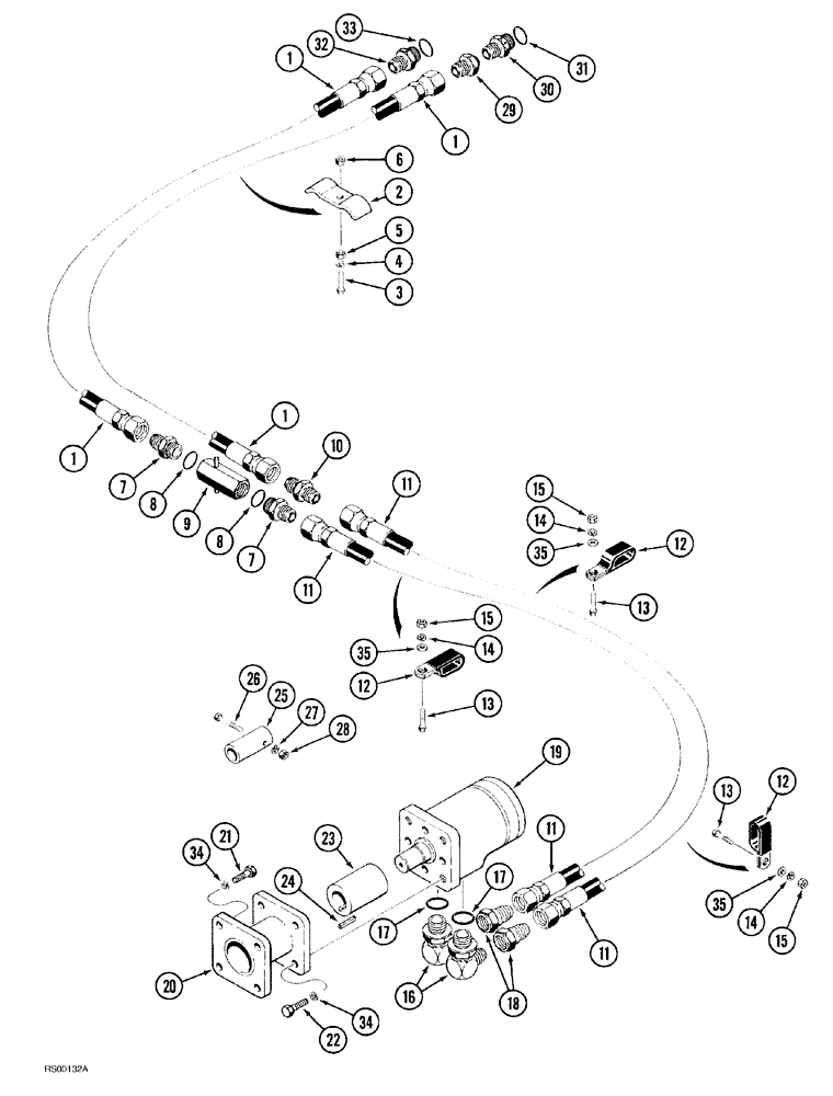 Схема запчастей Case IH 1500-SERIES - (08-08) - HYDRAULIC APRON DRIVE SYSTEM (1560, 1570 AND 1580 SPREADER) 