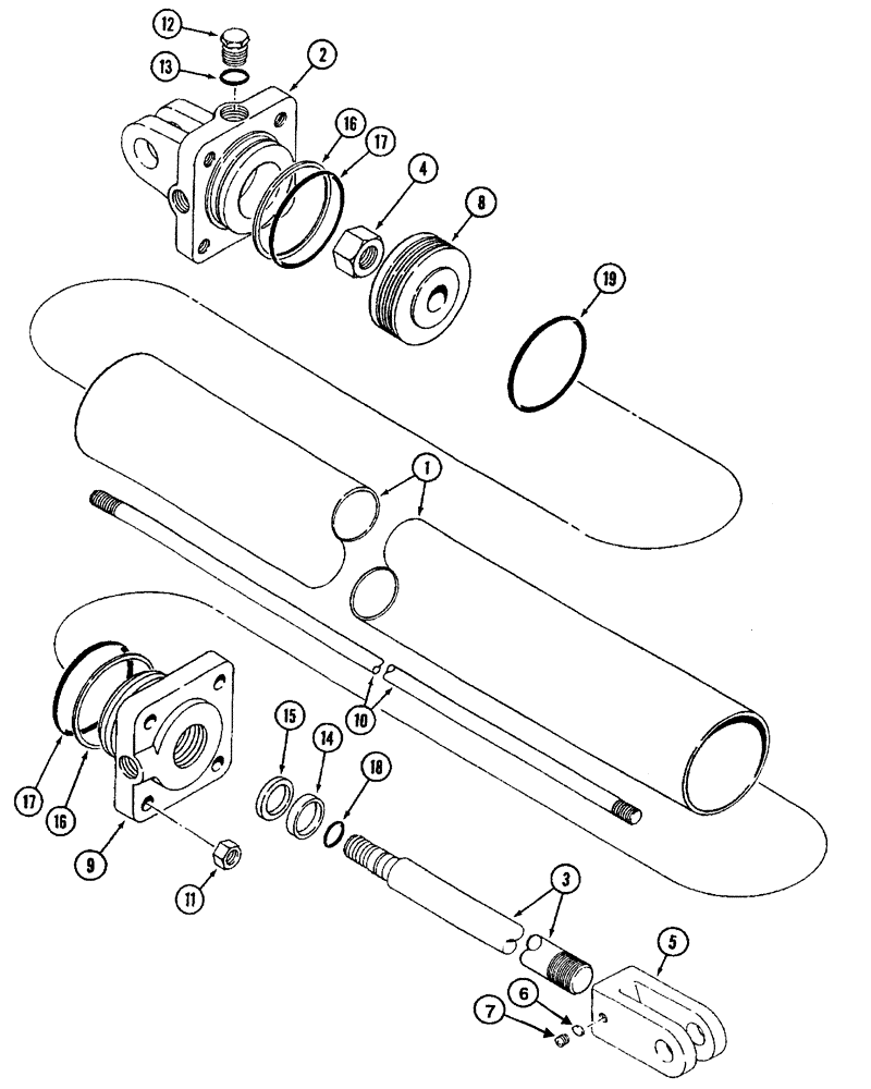 Схема запчастей Case IH 4450 - (08-12) - CYLINDER ASSEMBLY - 18 FOOT WING FOLD - 397612A1 