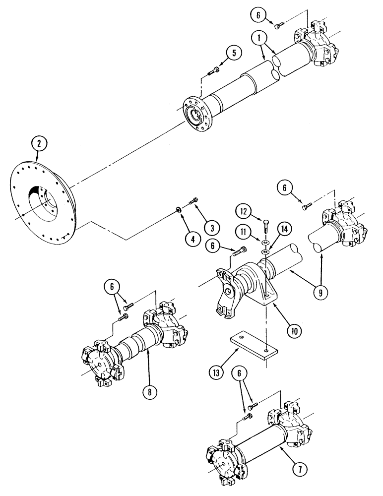 Схема запчастей Case IH STX275 - (06-45[01]) - DRIVE SHAFTS AND MOUNTING, WITHOUT ACCUSTEER (06) - POWER TRAIN