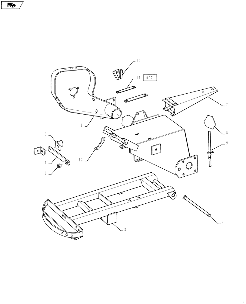 Схема запчастей Case IH FH100 - (005) - AXLE & TONGUE SUPPORT (25) - FRONT AXLE SYSTEM