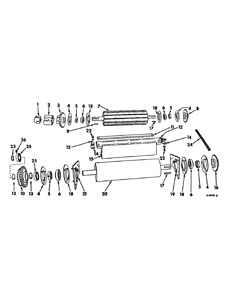 Схема запчастей Case IH 550 - (C-017) - FRONT FEED ROLL AND SHEAR BAR, SERIAL NO. 3001 AND ABOVE (60) - PRODUCT FEEDING