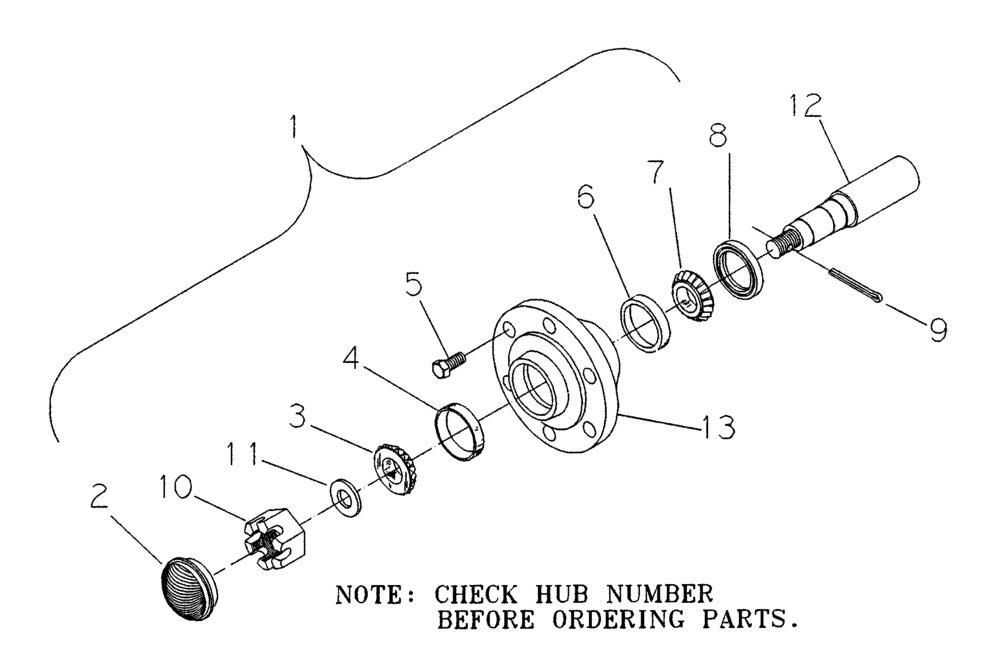 Схема запчастей Case IH 2500 - (44.100.01) - HUB AND SPINDLE ASSEMBLY (44) - WHEELS