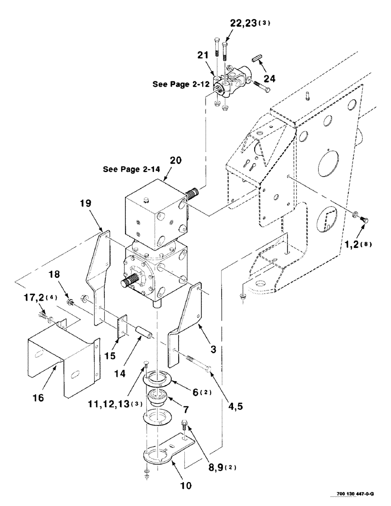 Схема запчастей Case IH 8315 - (2-10) - GEARBOX ASSEMBLY, SWIVEL (09) - CHASSIS