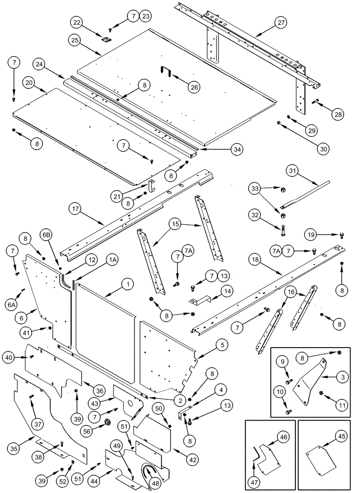 Схема запчастей Case IH 420 - (09F-01) - SHIELDS, ENGINE AND RADIATOR - FRONT ACCESS DOOR AND SUPPORTS (12) - CHASSIS