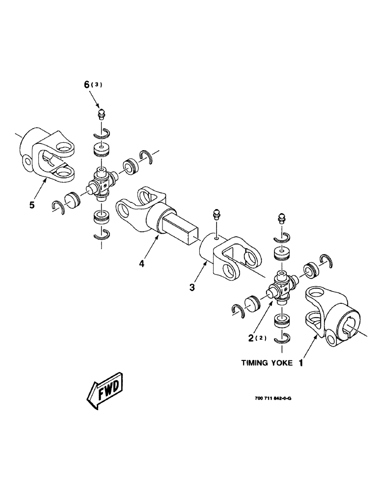 Схема запчастей Case IH 8309 - (2-24) - LOWER JACKSHAFT U-JOINT ASSEMBLY, 700711842 U-JOINT ASSEMBLYCOMPLETE (58) - ATTACHMENTS/HEADERS