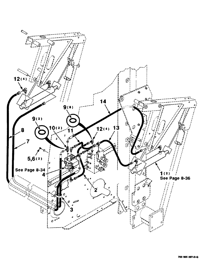 Схема запчастей Case IH RS551 - (9-32) - BALE KICKER KIT, HYDRAULIC ASSEMBLY Decals & Attachments