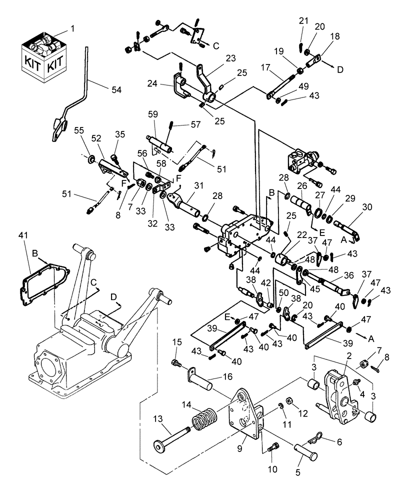 Схема запчастей Case IH DX40 - (07.05) - HYDRAULIC DRAFT CONTROL KIT, HST (07) - HYDRAULIC SYSTEM