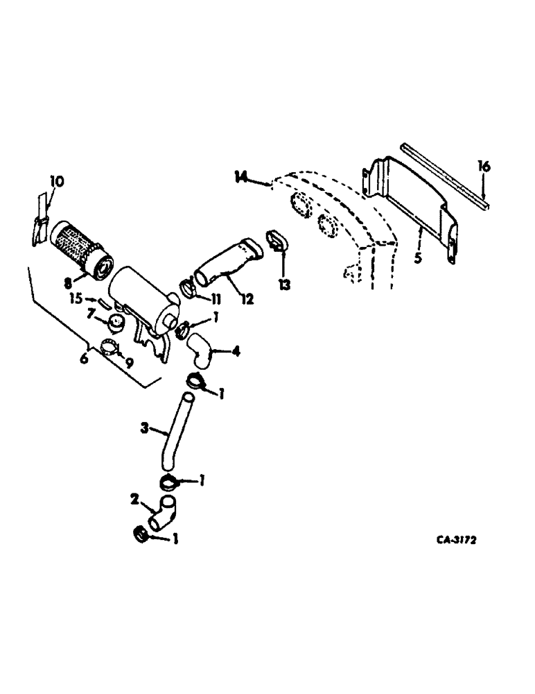 Схема запчастей Case IH 666 - (12-01) - POWER, AIR CLEANER AND CONNECTIONS, GASOLINE Power