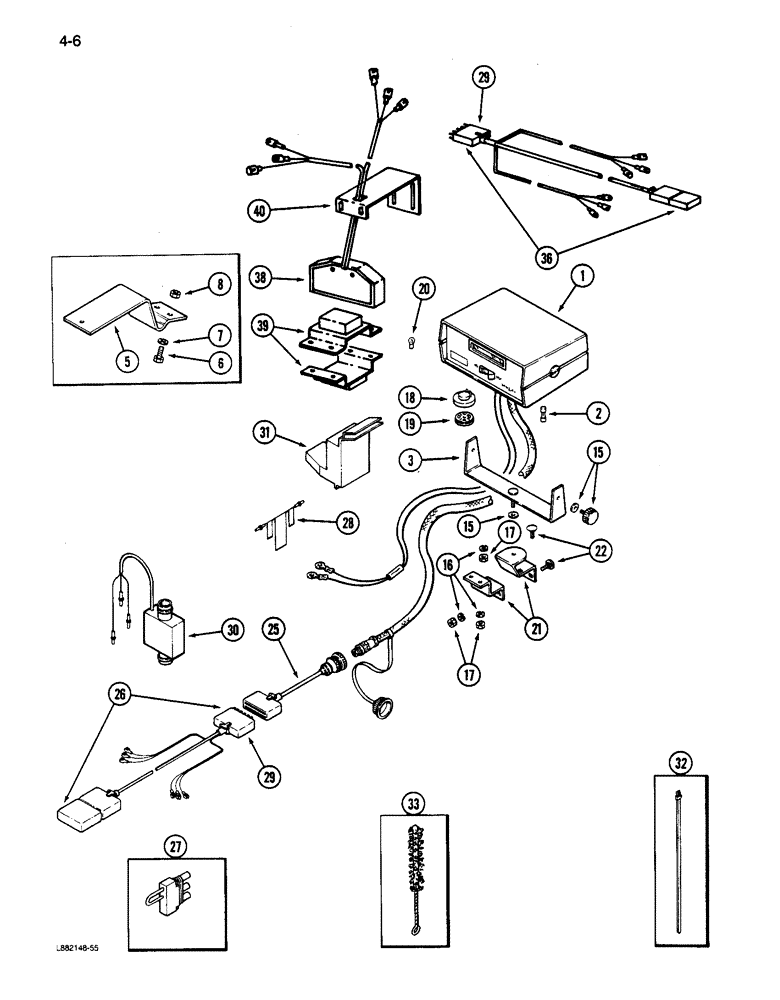 Схема запчастей Case IH 6200 - (4-06) - PLANTING MONITOR, SEED FLOW II (04) - ELECTRICAL SYSTEMS