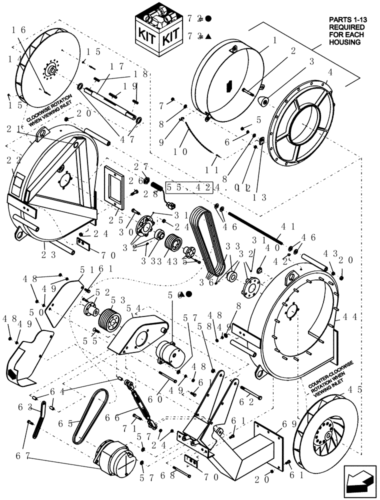 Схема запчастей Case IH 2230 - (75.100.04) - DUAL FAN ASSEMBLY (75) - SOIL PREPARATION