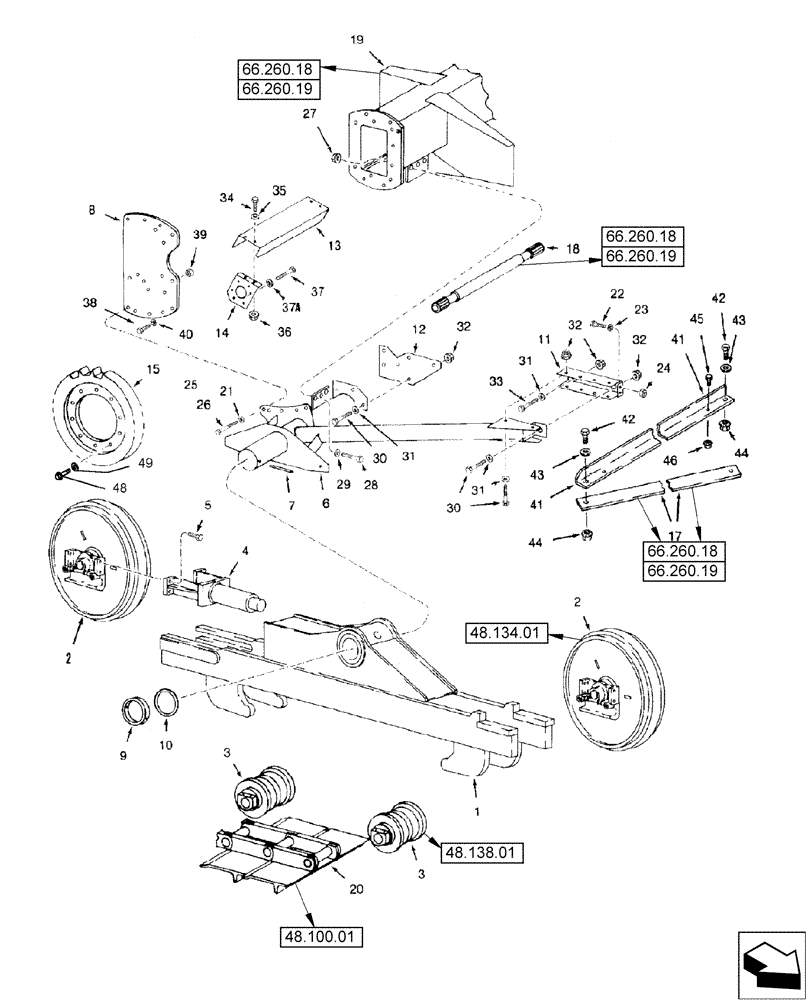 Схема запчастей Case IH 2588 - (48.050.01) - TRACK - FRAME (48) - TRACKS & TRACK SUSPENSION