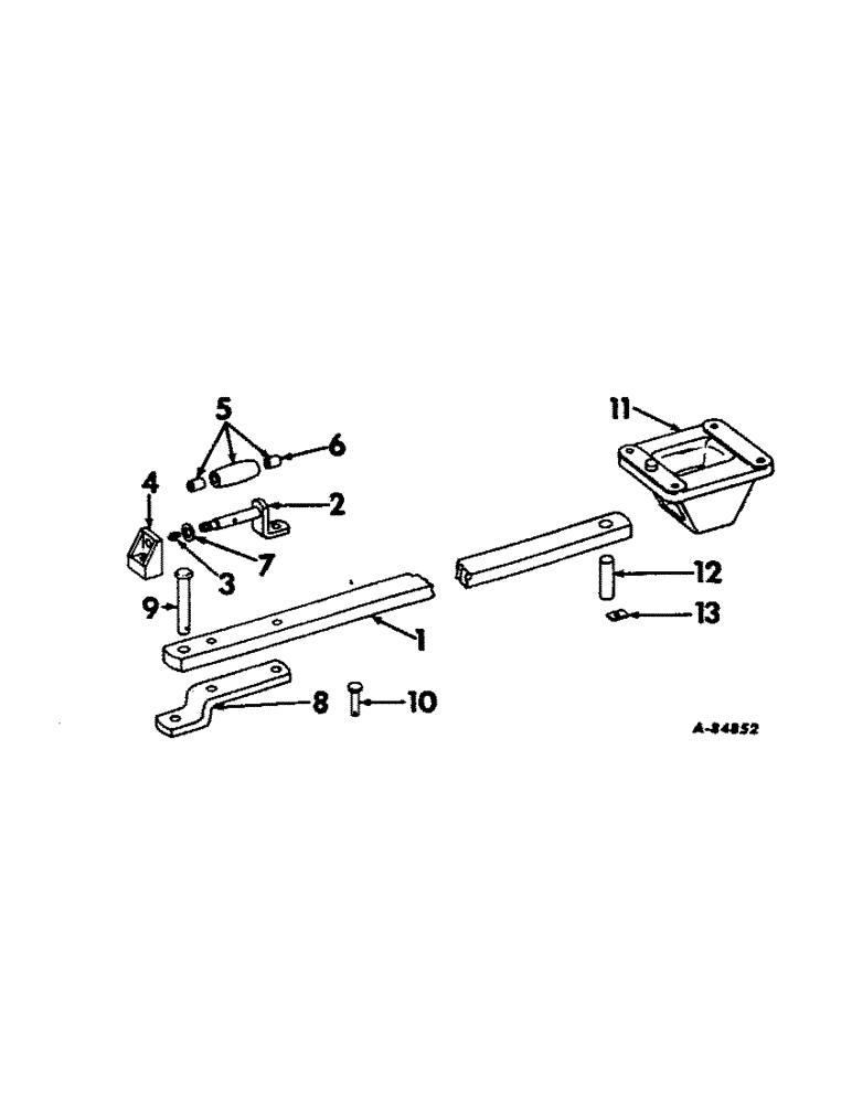 Схема запчастей Case IH 21456 - (09-03) - FRAME, SWINGING DRAWBAR, TRACTORS WITH VERTICALLY ADJUSTABLE DRAWBAR (12) - FRAME