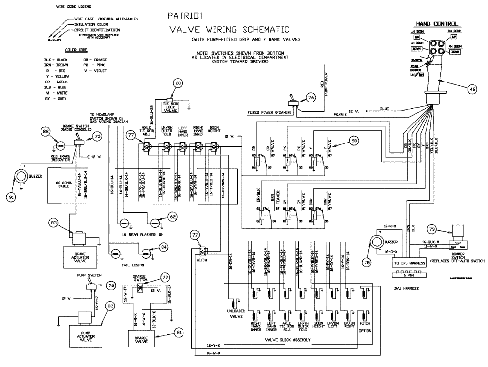 Схема запчастей Case IH PATRIOT NT - (12-003[03]) - CAB, ENGINE, AND VALVE WIRING SCHEMATICS (06) - ELECTRICAL