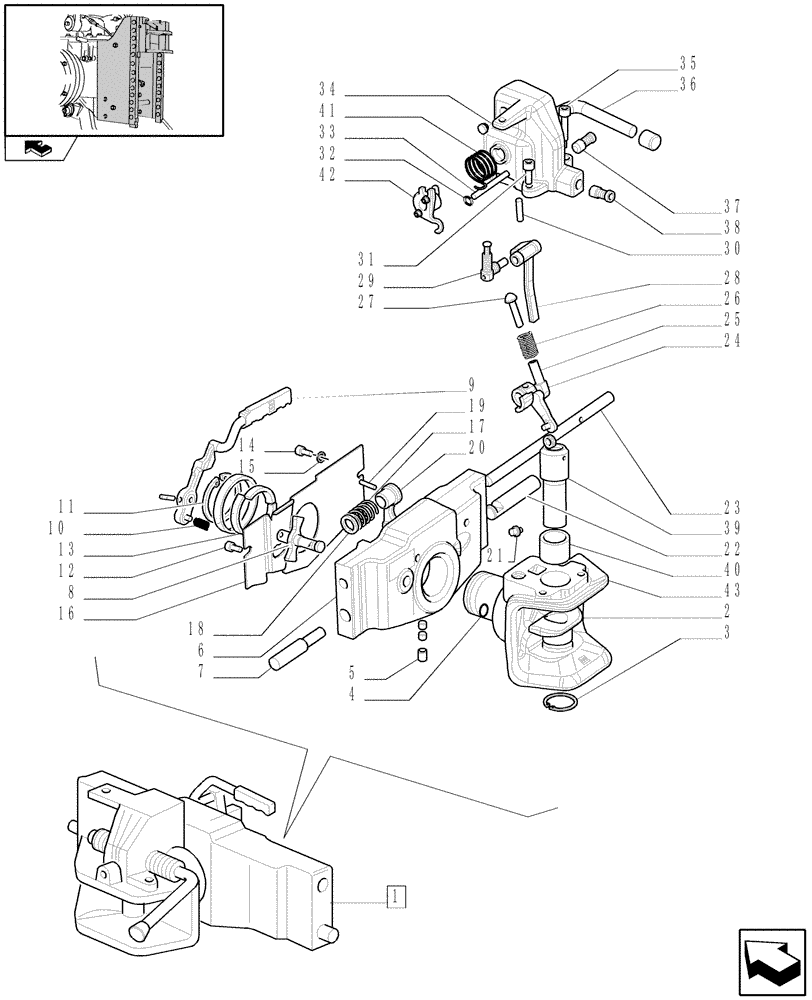 Схема запчастей Case IH FARMALL 85C - (1.89.3/05A) - TOW HOOK - BREAKDOWN (09) - IMPLEMENT LIFT