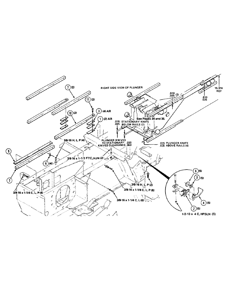 Схема запчастей Case IH 8550 - (50) - PLUNGER RAILS AND HAY DOG ASSEMBLY (62) - PRESSING - BALE FORMATION