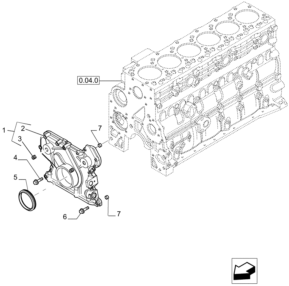 Схема запчастей Case IH P170 - (0.04.3[02]) - CRANKCASE COVERS (02) - ENGINE