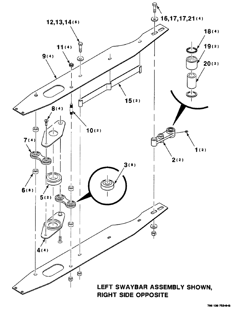 Схема запчастей Case IH 8820 - (2-22) - SWAYBAR ASSEMBLY, SERIAL NUMBER CFH0030379 AND LATER (58) - ATTACHMENTS/HEADERS