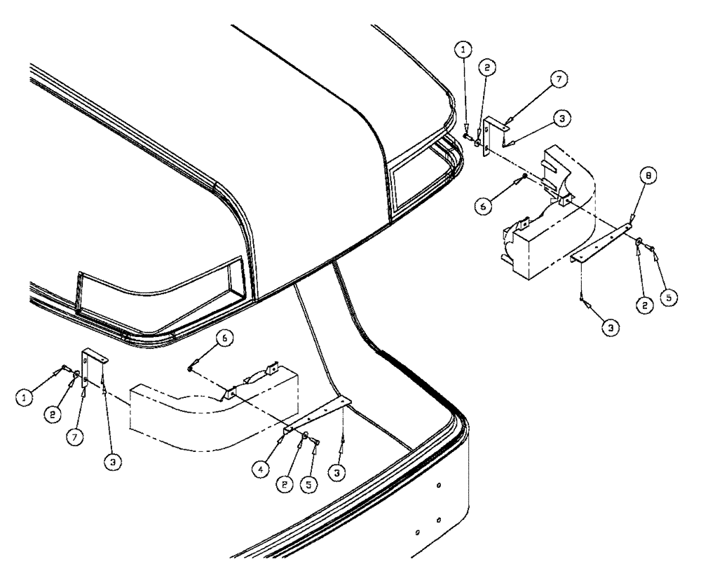 Схема запчастей Case IH FLX4375 - (04-022) - HEADLIGHT MOUNT GROUP Frame & Suspension