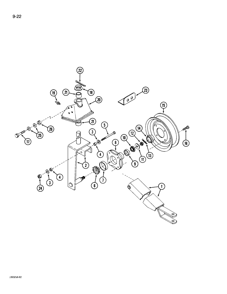 Схема запчастей Case IH 860 - (9-22) - CASTER WHEEL ASSEMBLY (09) - CHASSIS