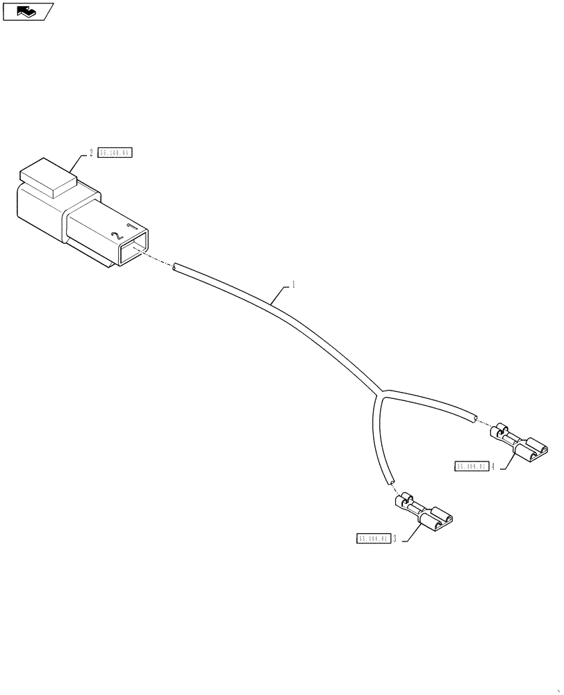 Схема запчастей Case IH 4430 - (55.100.09) - SINGLE BEACON HARNESS (55) - ELECTRICAL SYSTEMS