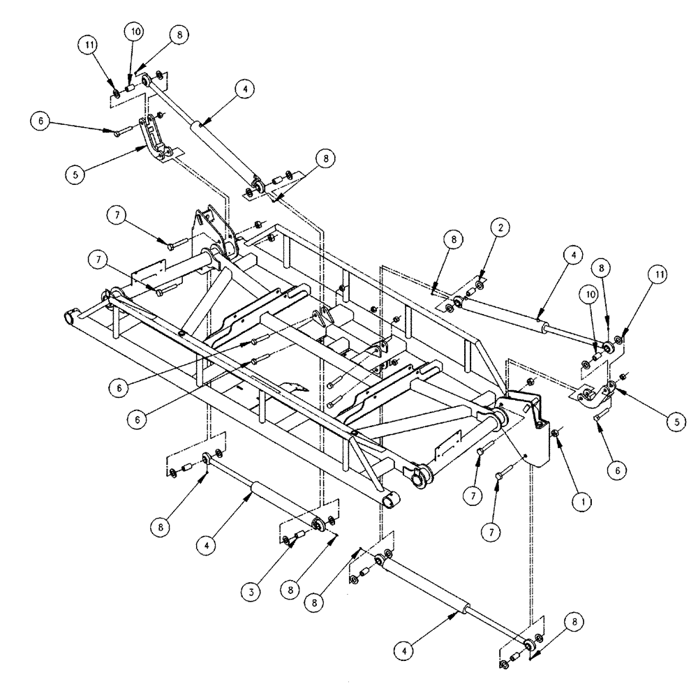 Схема запчастей Case IH SPX4260 - (08-002) - INNER LOWER PIVOT ASSEMBLY (09) - BOOMS