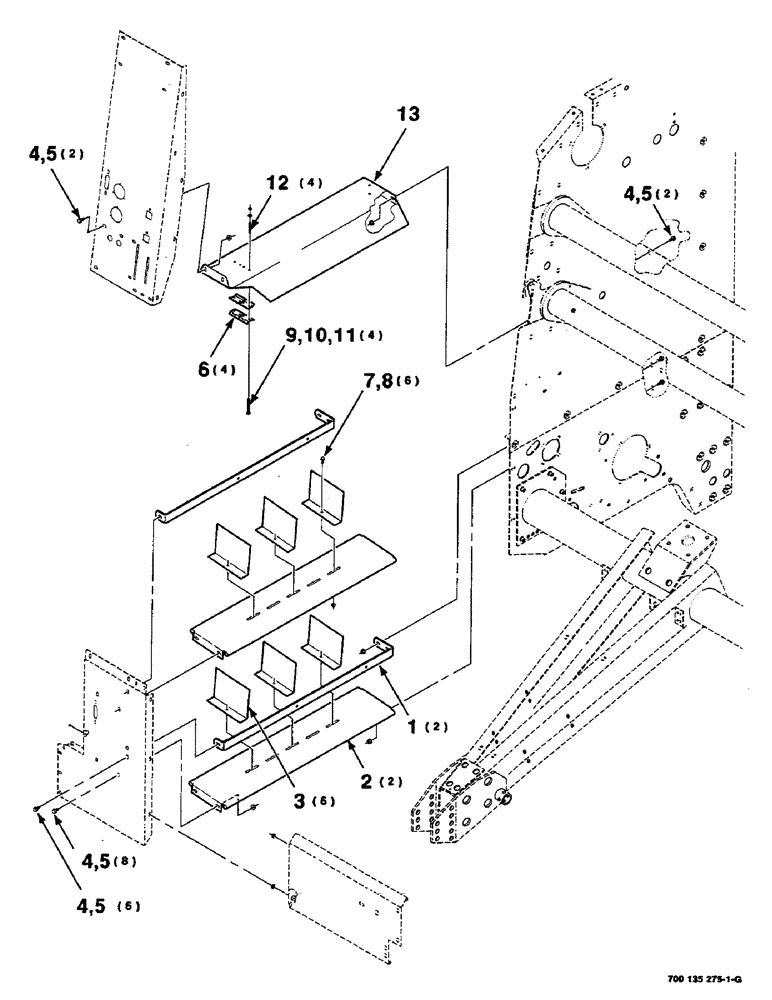 Схема запчастей Case IH RS551 - (7-28) - TWINE BOX ASSEMBLY (12) - MAIN FRAME