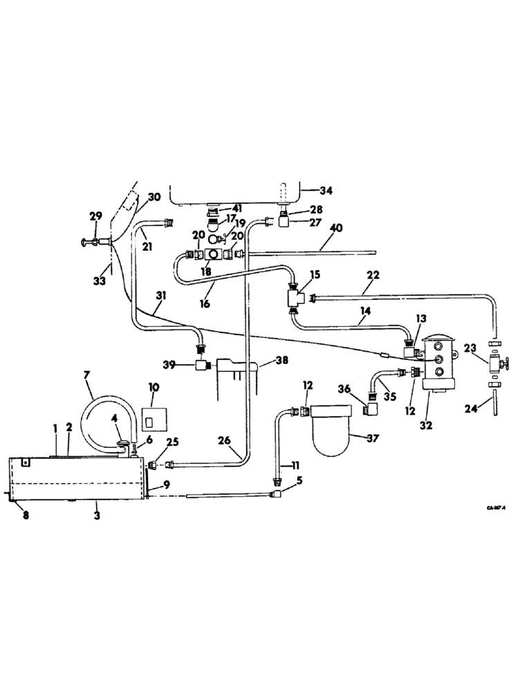 Схема запчастей Case IH 656 - (E-14) - FUEL SYSTEM, AUXILIARY UNDERSLUNG FUEL TANK, DIESEL ENGINE TRACTORS (02) - FUEL SYSTEM