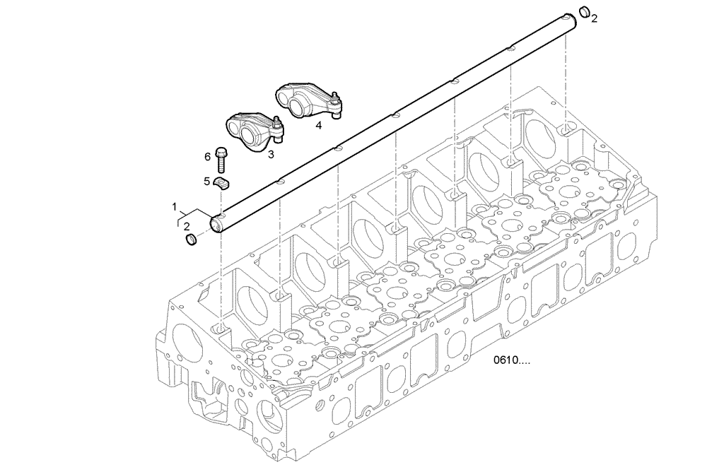 Схема запчастей Case IH F2CE9684M E008 - (0668.024) - ROCKER SHAFT 