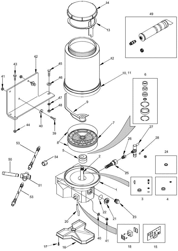 Схема запчастей Case IH 625 - (88.460.03) - LINCOLN AUTO LUBE PUMP (88) - ACCESSORIES