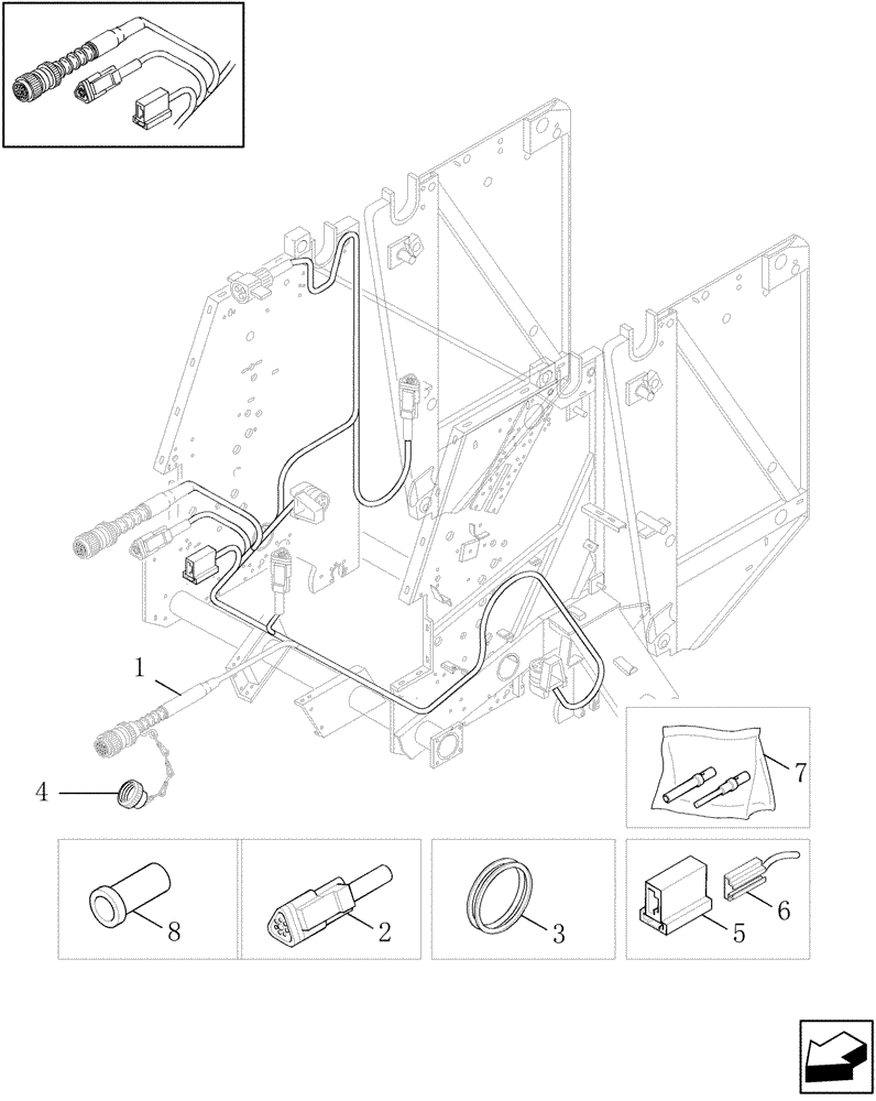 Схема запчастей Case IH RBX461 - (033) - ELECTRICAL, TWINE (55) - ELECTRICAL SYSTEMS