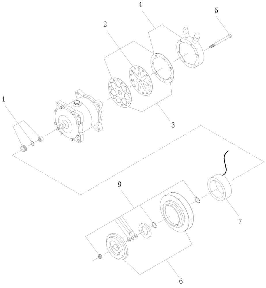 Схема запчастей Case IH A7000 - (A12.05[01]) - Air Conditioner Compressor (M11-QSM11) (10) - CAB & AIR CONDITIONING