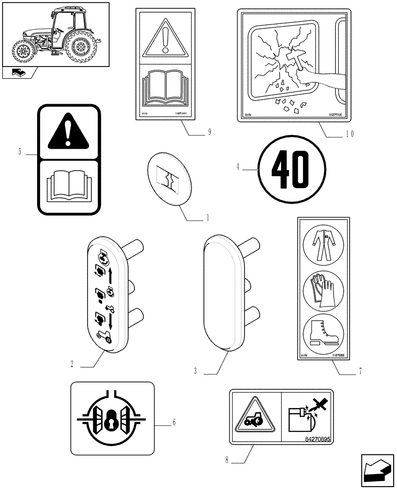 Схема запчастей Case IH FARMALL 65C - (1.98.0[05]) - DECALS (13) - DECALS