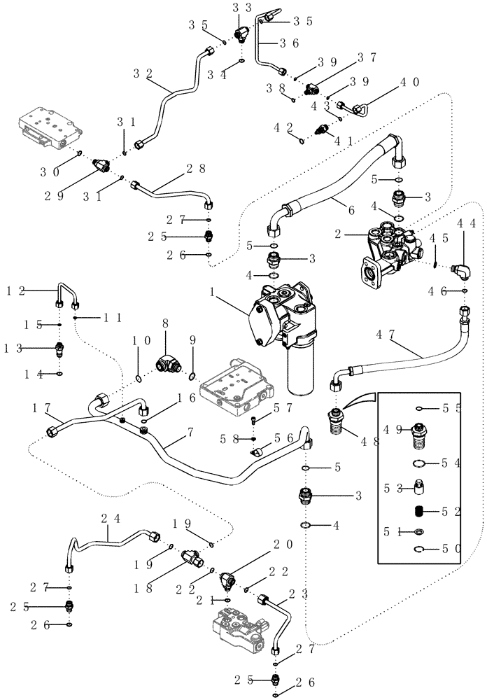 Схема запчастей Case IH MX285 - (08-08) - HYDRAULIC SYSTEM - TRANSMISSION LUBE (08) - HYDRAULICS