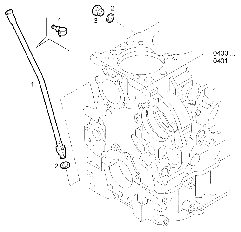 Схема запчастей Case IH F3CE0684A E001 - (2712.015) - OIL DIPSTICK PIPE 