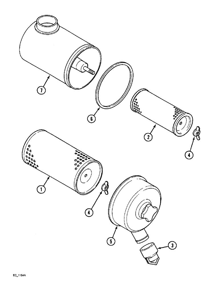 Схема запчастей Case IH 4240 - (2-26) - AIR CLEANER, COOPERS, WITH SAFETY ELEMENT, MODEL 4240 ONLY (02) - ENGINE