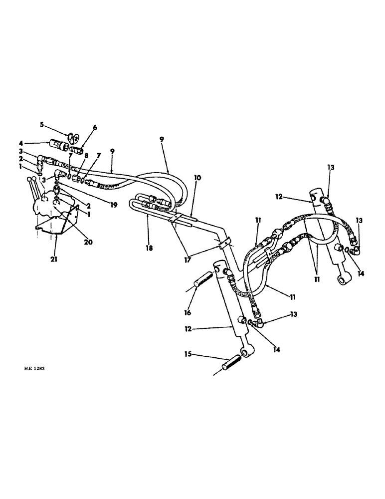 Схема запчастей Case IH 1850 - (C-24) - BUCKET CONTROL HYDRAULIC SYSTEM 