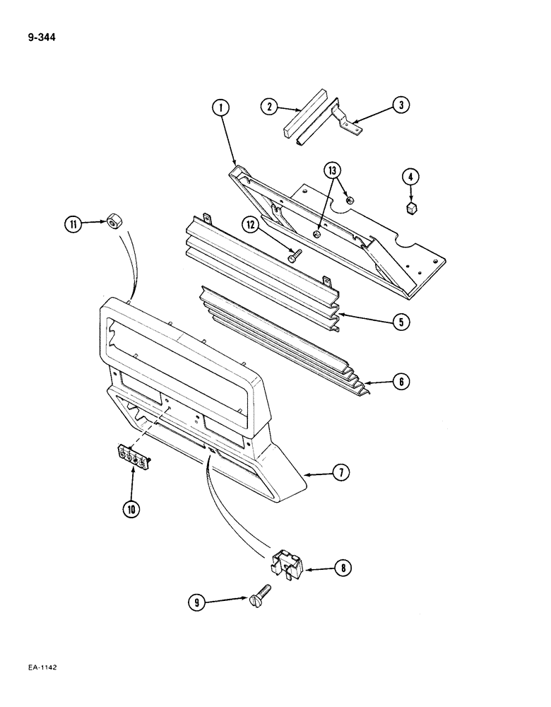 Схема запчастей Case IH 385 - (9-344) - RADIATOR GRILLE (09) - CHASSIS/ATTACHMENTS