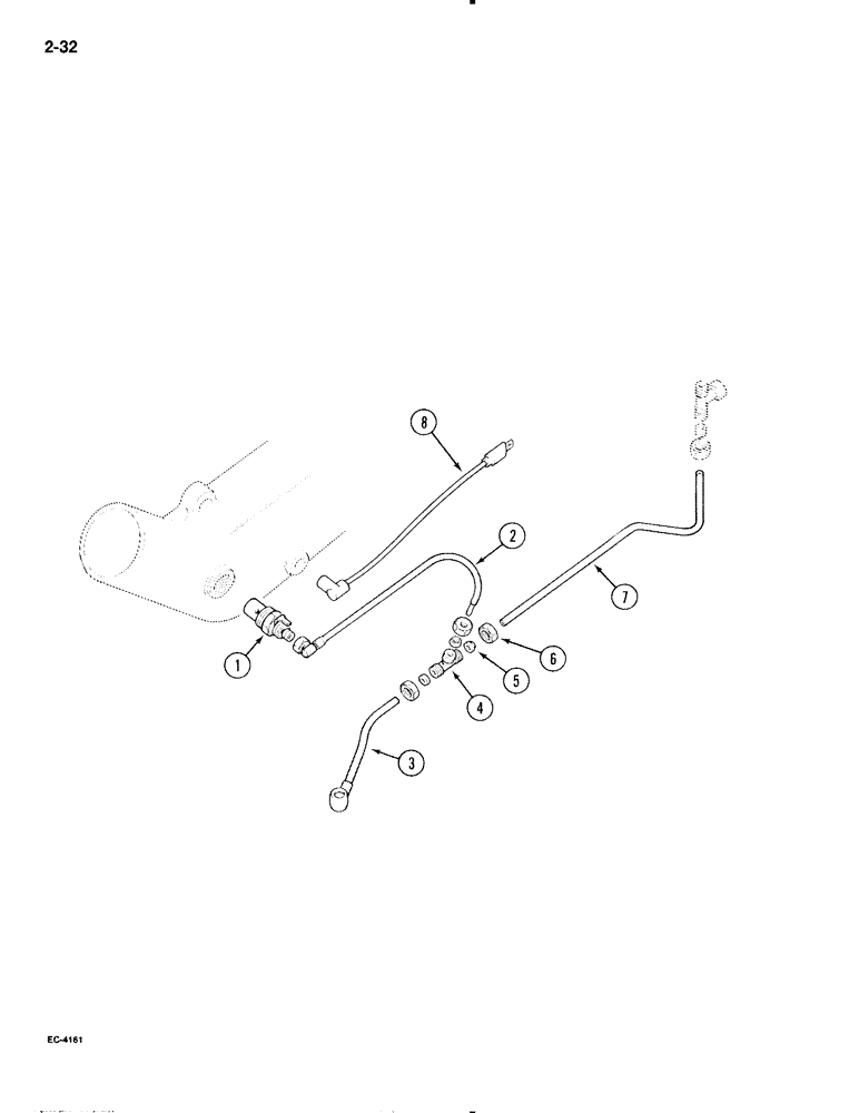 Схема запчастей Case IH 595 - (2-32) - THERMOSTART ATTACHMENT (02) - ENGINE