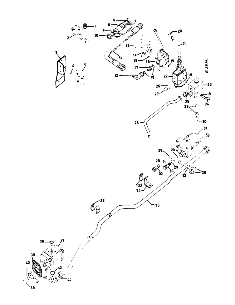 Схема запчастей Case IH 824 - (290) - HYDRAULIC PUMP, CONTROL VALVES, OIL LINES (08) - HYDRAULICS